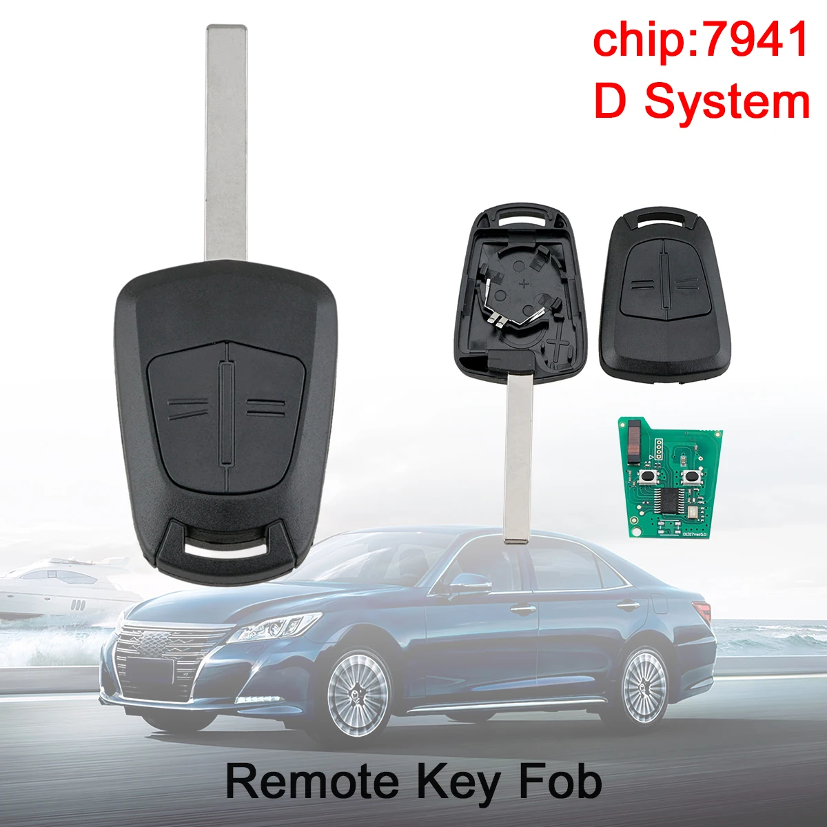 433MHz Keyless Remote Car Key Fob ID47 PCF7941 Chip for Opel Vauxhall Corsa D 2007-2012 Meriva B 2010-2013 Delphi System