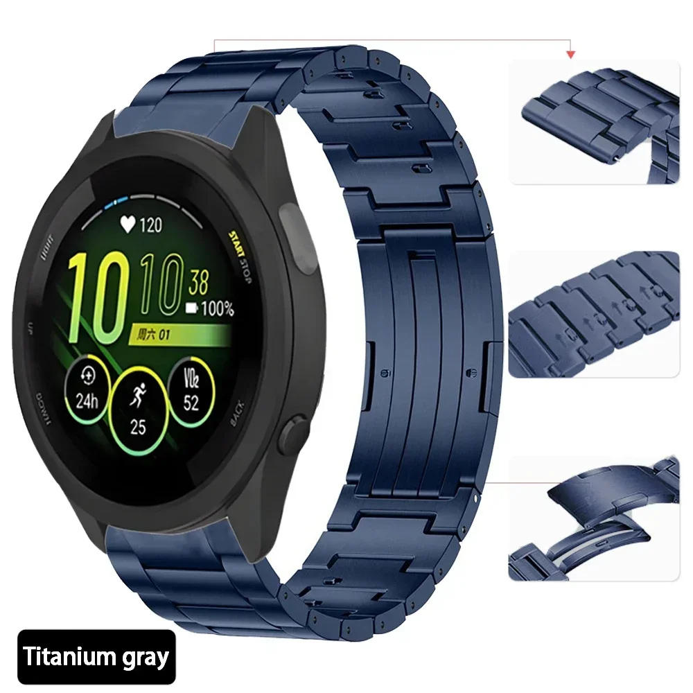 Quick-Release 20mm Titanium Metal Watchband Strap (Compatible with Various Models)