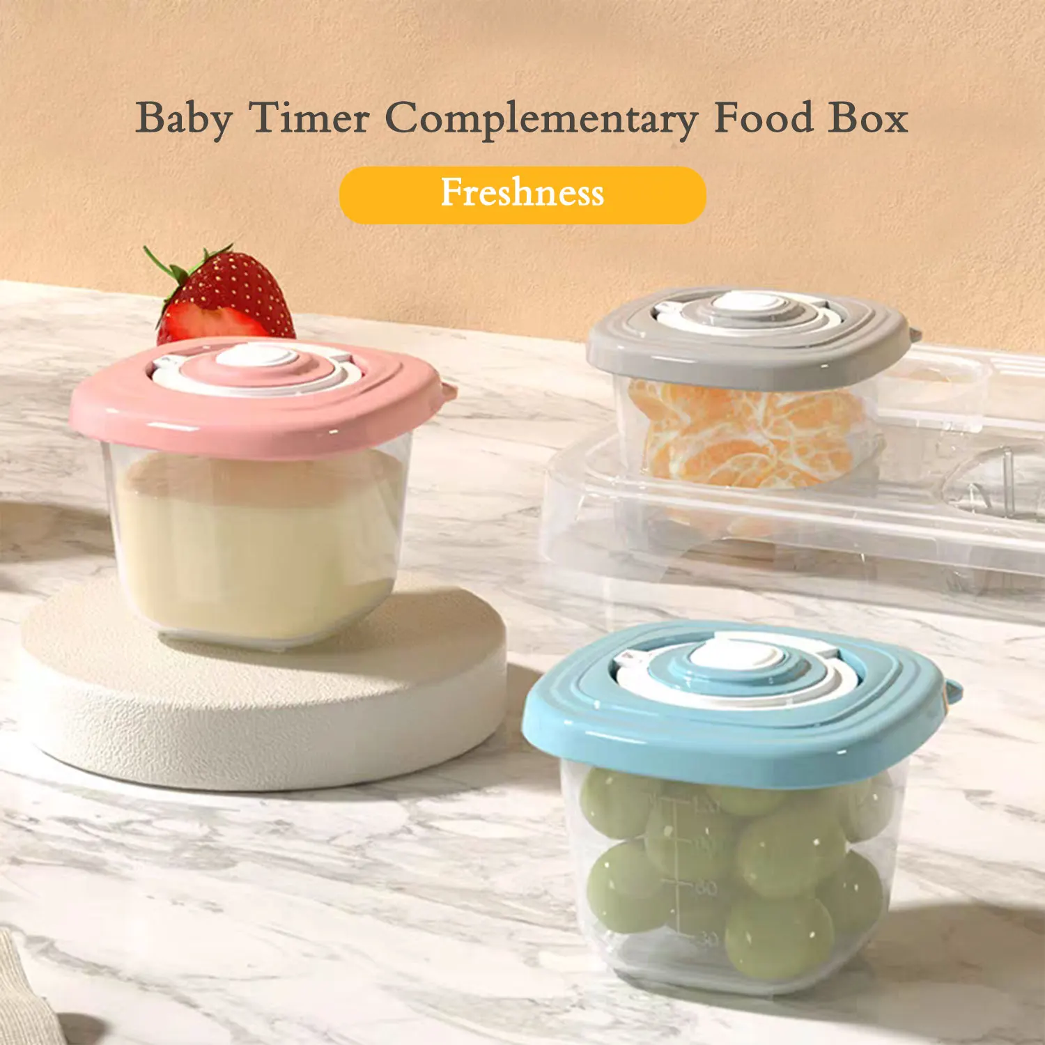 Square Ice Cube Molds Food Grade Ice Cream Mold Tray Baby Supplement Box Portable Snack Box Sealed Cooler, Microwaveable