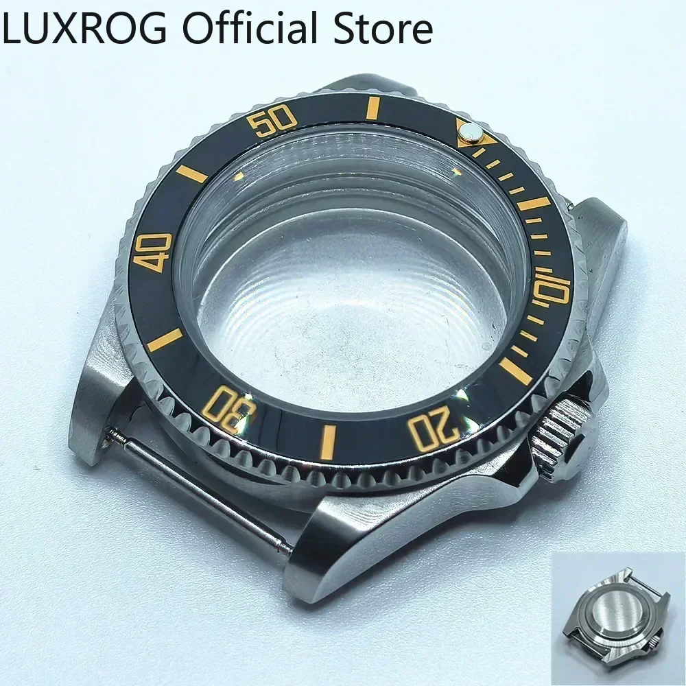Stainless Steel 40MM Black Blue Ceramic Insert Watch Case