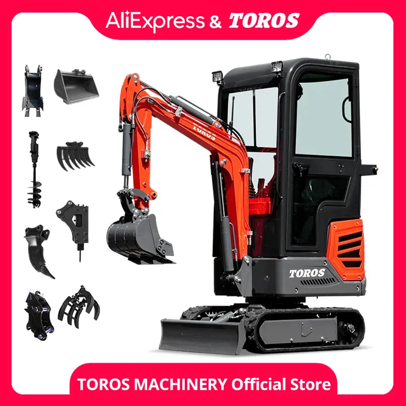 1 Ton Agricultural Hydraulic Mini Excavator 1000KG EPA/Euro 5 Crawle Small Digger 1.2ton Kubota Excavators Factory Customization