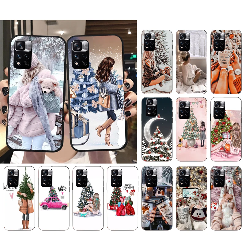 

Christmas Girl Phone Case For Xiaomi Redmi Note 12 Pro 11S 11 10 Pro 10S Note 12R 12S 12 ProPlus Redmi 10 9C 12