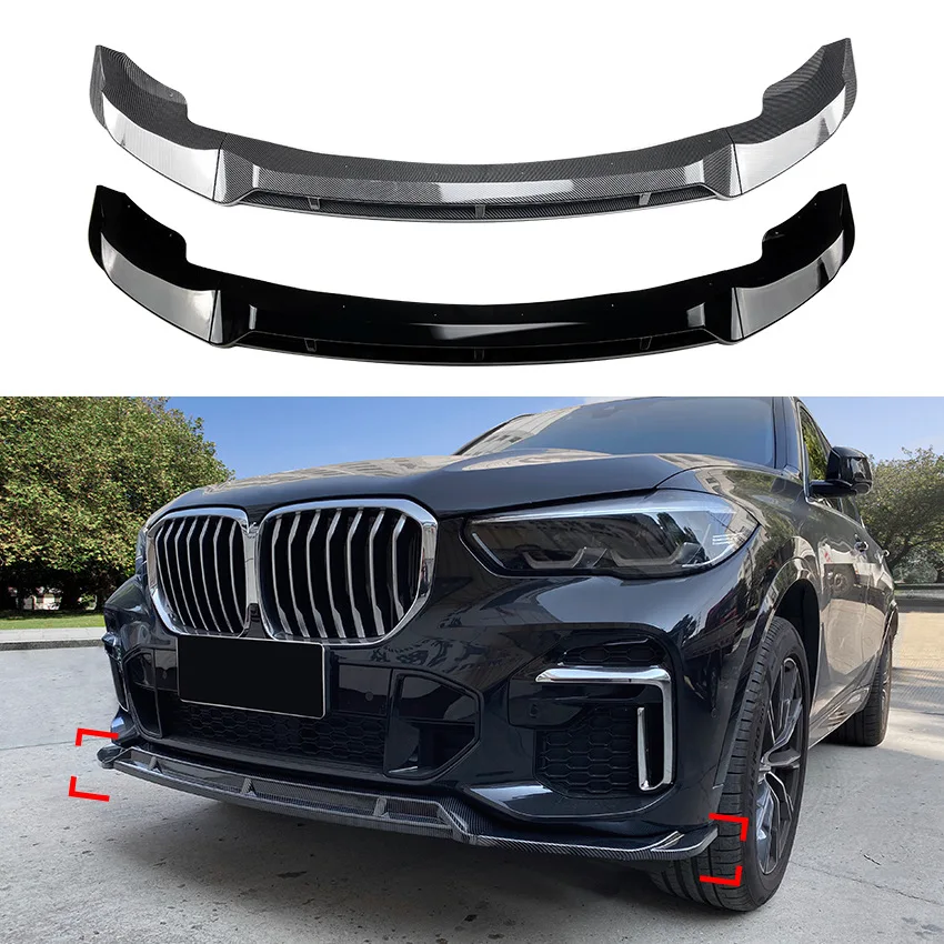 

For BMW X5 G05 Front Bumper Lip Spoiler Splitter Diffuser Guard Body Kit Cover M50 xDrive 40i 35i 30d 2018-2022 M-Pack Tuning