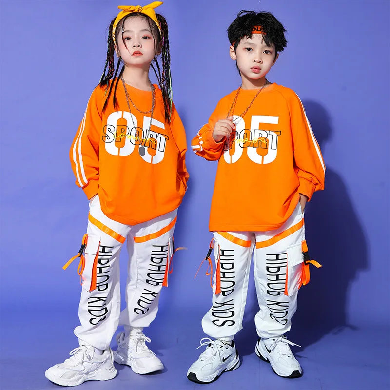 

Kids Spring Clothes Sweatshirt Joggers Outfits Girls Cargo Pants Clothes Sets Children Jazz Costume Kids Hip Hop Streetwear 14 Y