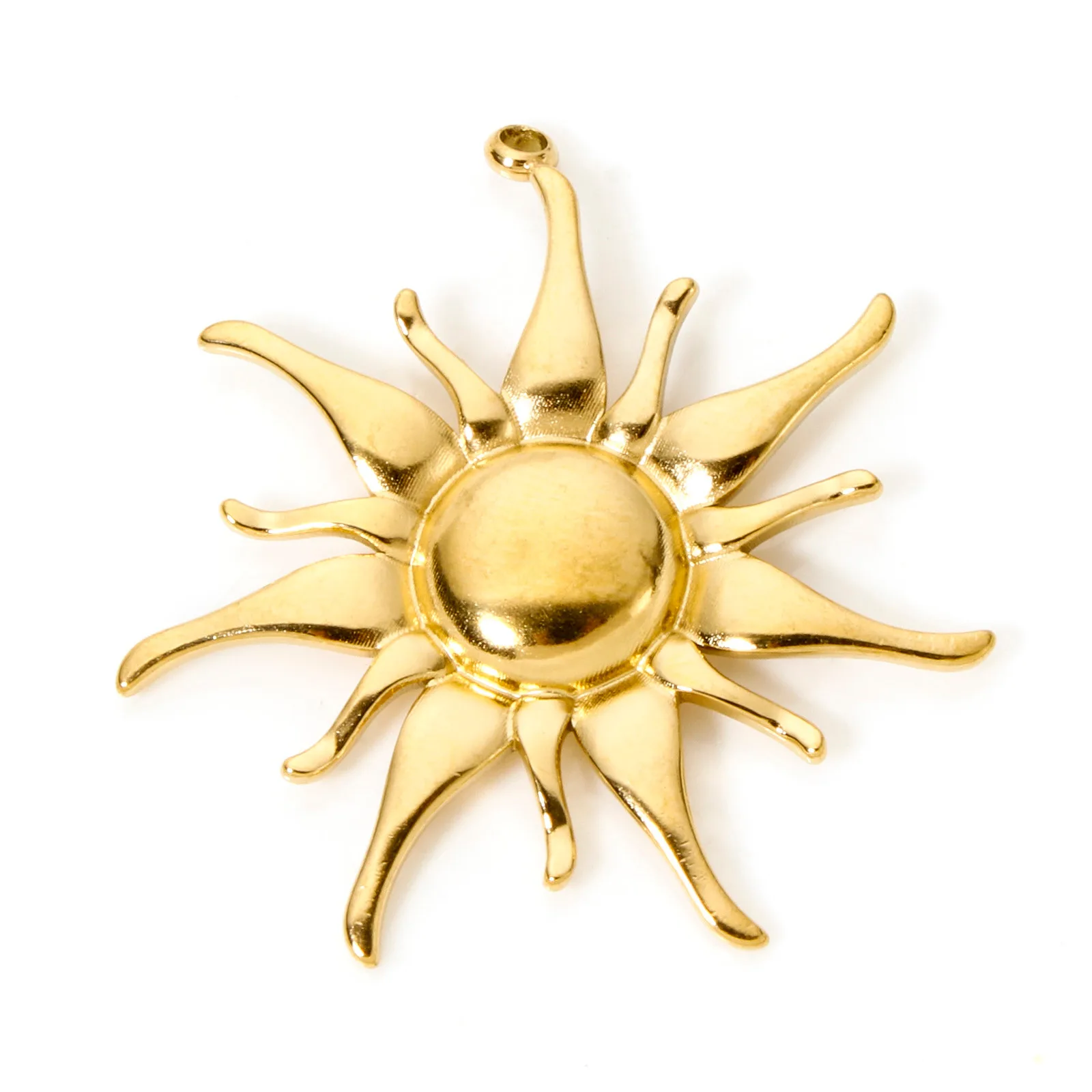 1 Stück Galaxy-Anhänger aus 304 Edelstahl, 18 Karat vergoldet, Sonne, Mond, Charms für DIY-Schmuckherstellung, Halskettenzubehör – Detail 8