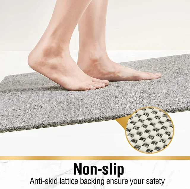 Shower Mat Bathtub Mat Non-Slip Soft Tub Mat with Drain PVC Loofah Bath Mat  NEW