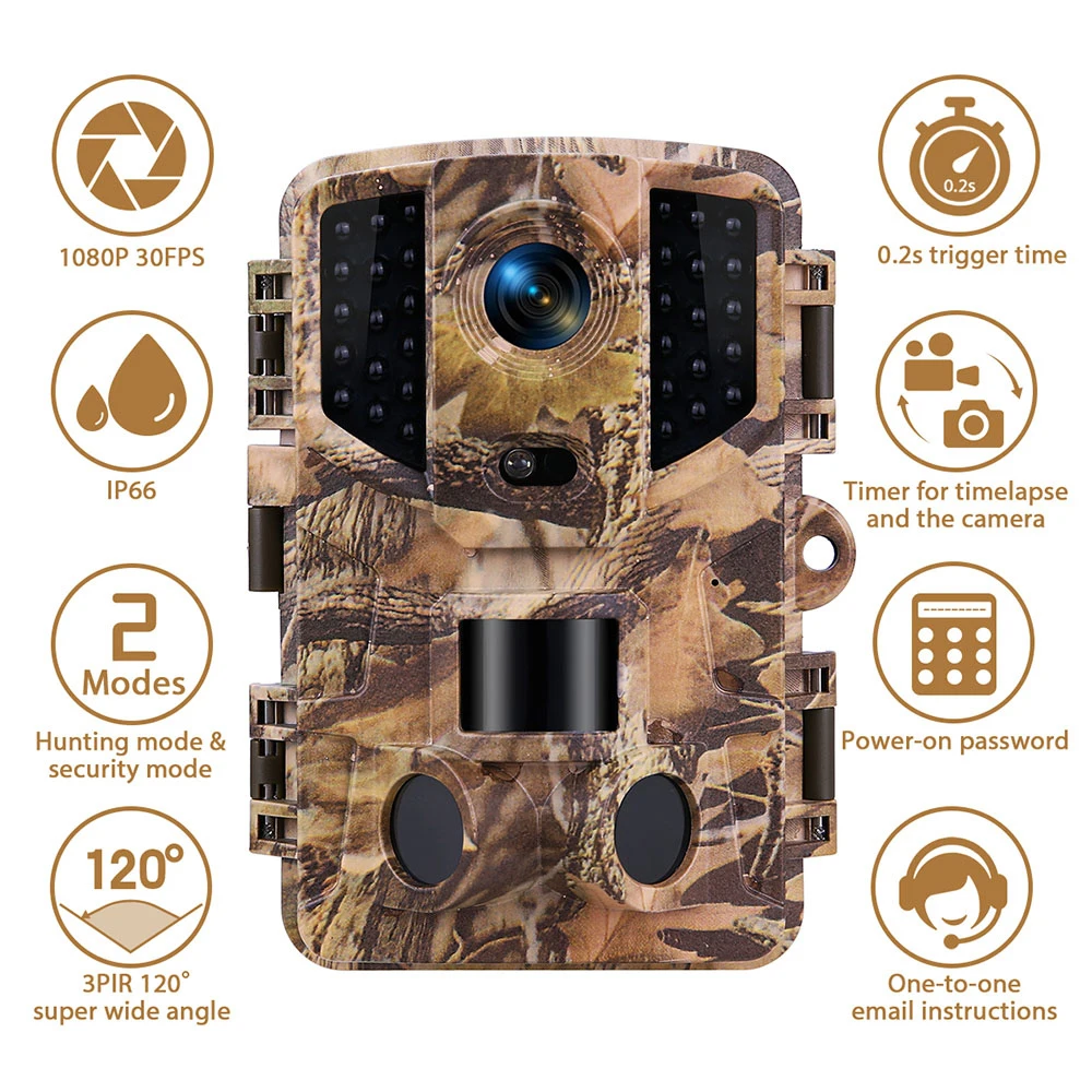 PR900HuntingCameraPIRSensor20MP1080PHDTrailCameraOutdoor