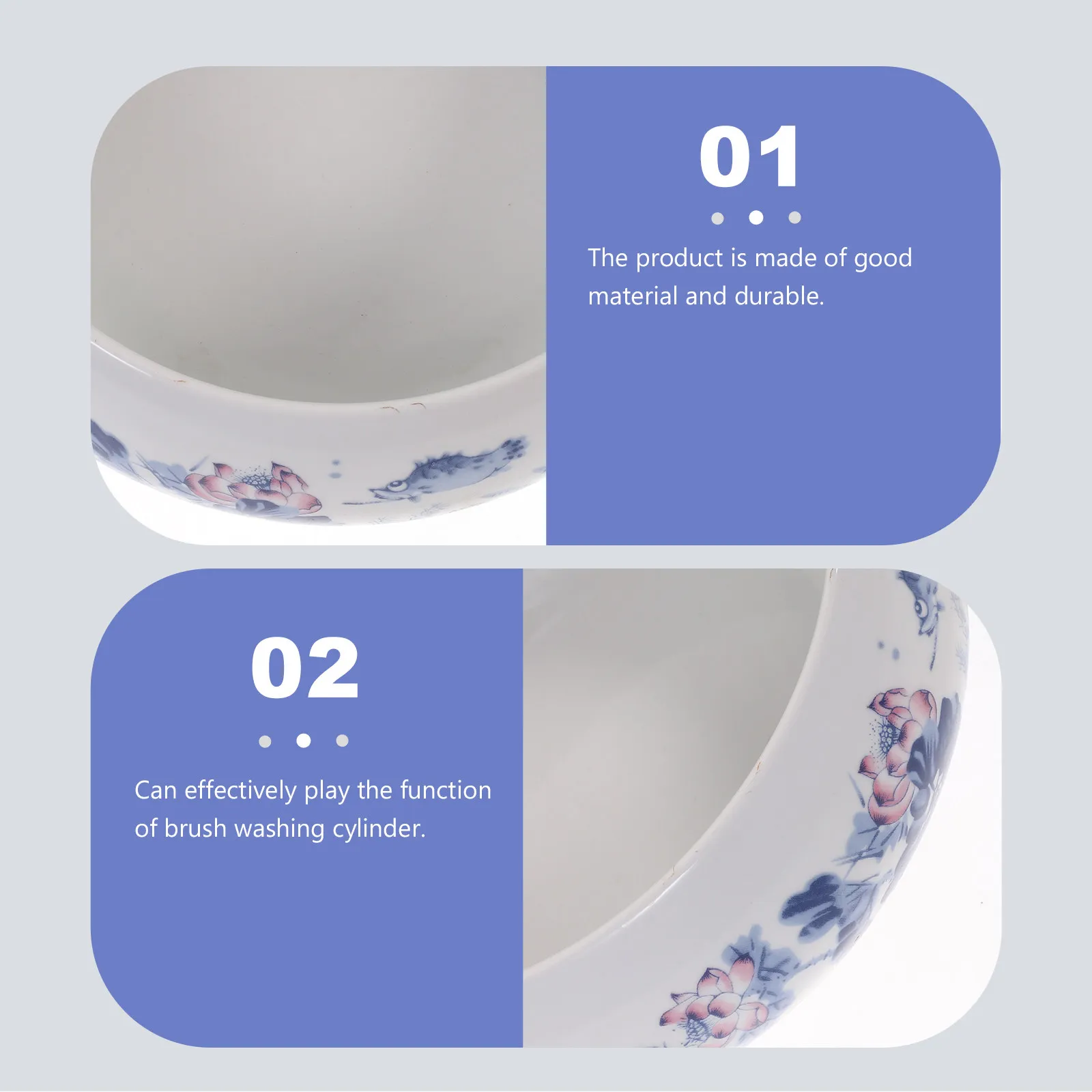 1Pcs 서예 연습용 세라믹 브러시 세척 컵 고품질 장인정신 심플하고 넉넉한 디자인 브러시 세척 실린더