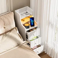 Прикроватная тумбочка для спальни, небольшой масштабный простой стеллаж для хранения, вместительный современный простой шкаф для хранения, многослойные шкафчики для хранения — изображение 5