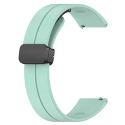 Silicone Magnetic Buckle Watch Band - 22mm/20mm Strap for Garmin Vivoactive 6 (Teal)