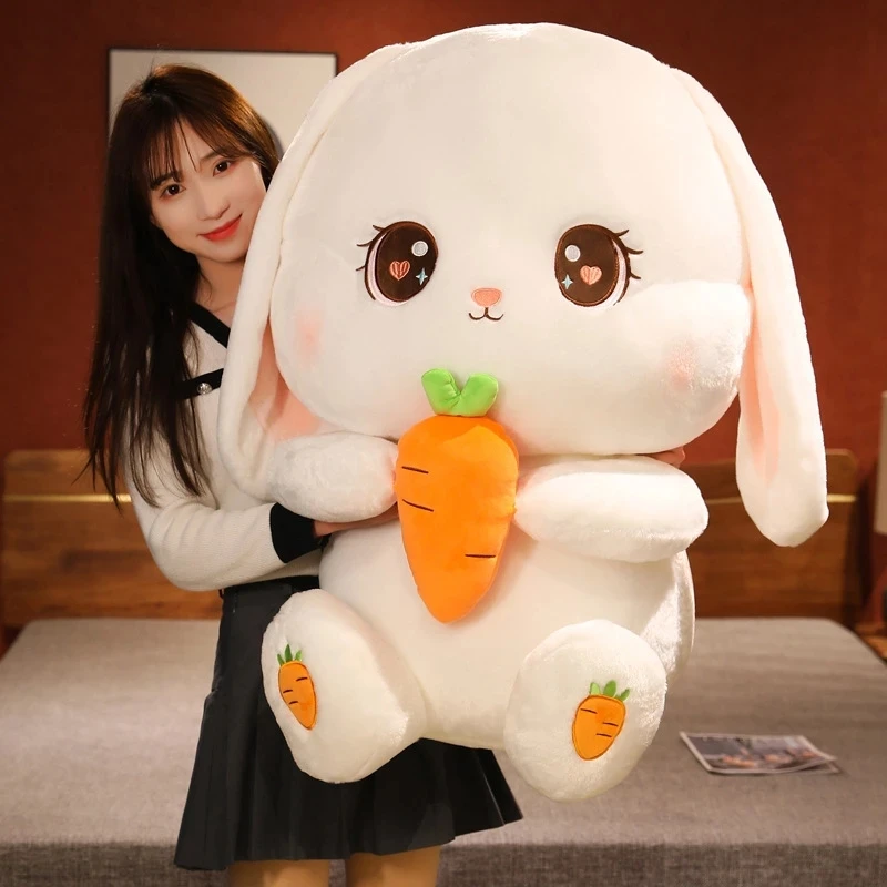 Jouet en peluche lapin Kawaii de grande taille 80cm, poupée douce