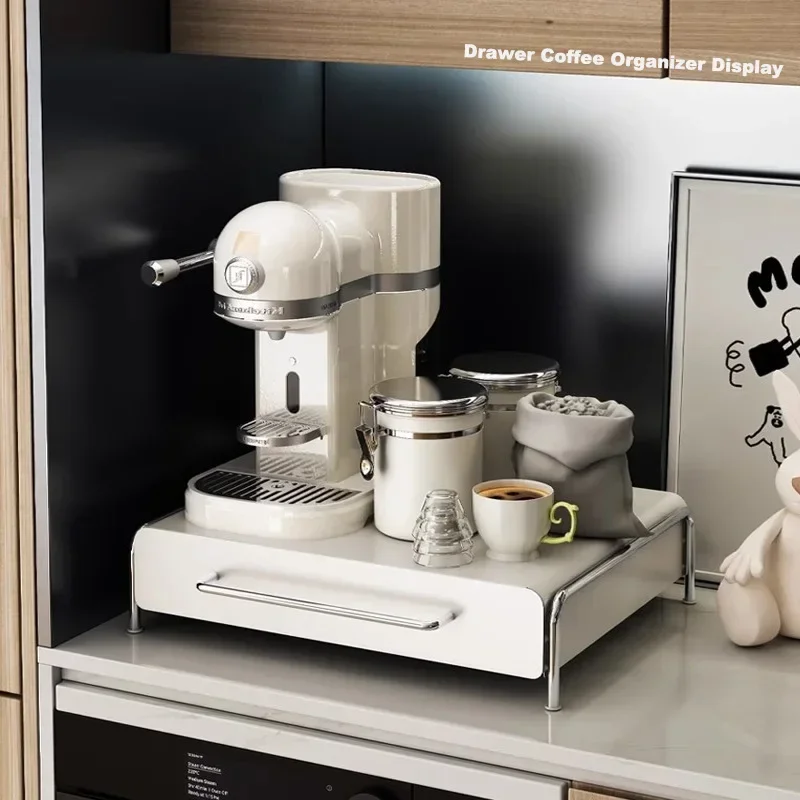 Capsule Coffee Display Rack Storage drawer Large Size Table Top Tea Bag Storage Box Coffee Machine Base Drawer Shelves