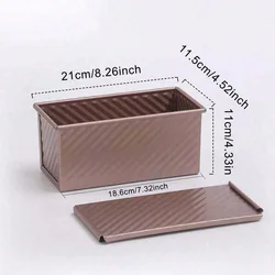 Golden Non - Stick Loaf Pan with Lid - Durable, Easy - Clean Baking Mold (Golden)