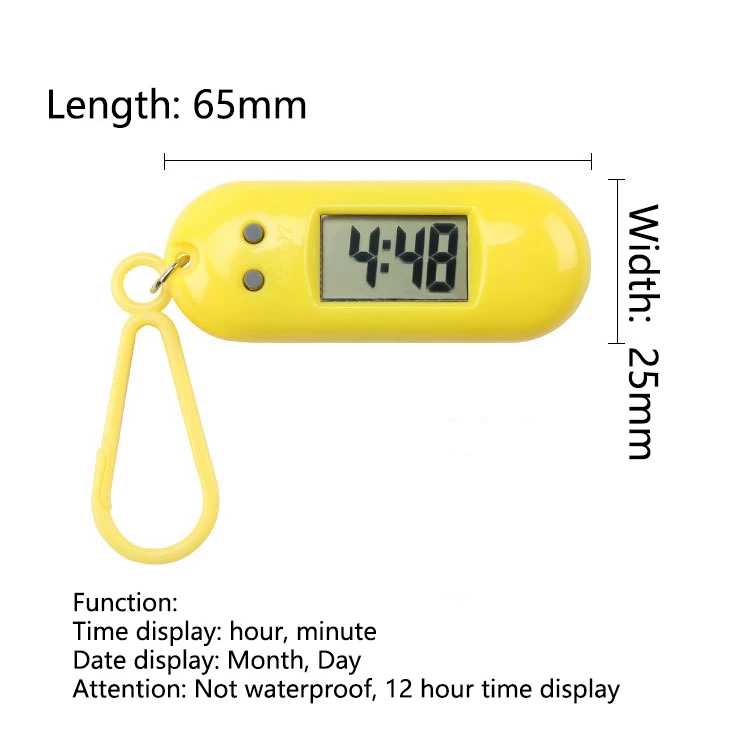Pocket Watch Sporty LED Digital for Kids Silent LCD Display Portable Student Exam Study Desktop Clock