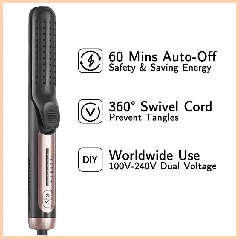 Multifunctional Cool Airflow Styler Professional 2 In 1 Hair Straightener And Curler Ptc Fast Heating Cool Air Hair Flat Irons 6