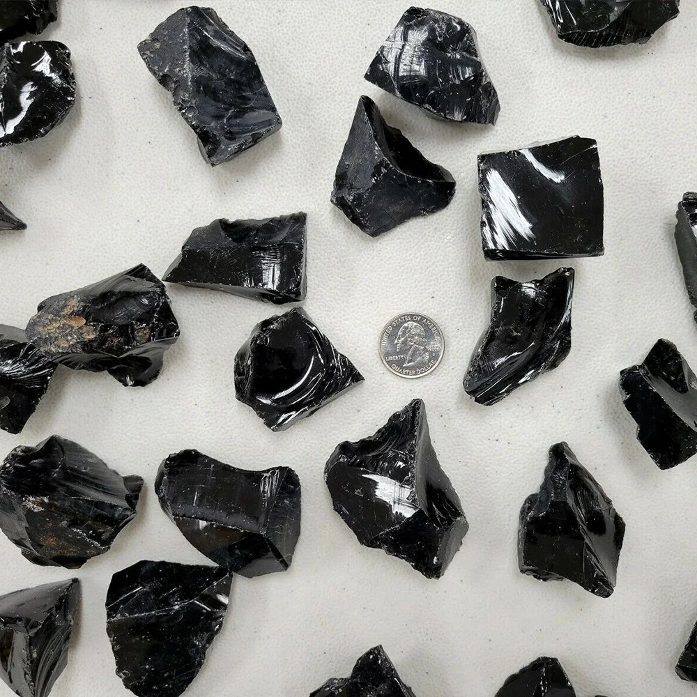 Rough Natural Black Obsidian Irregular Shape Raw Quartz Healing Crystals Stones Mineral Rock Specimen Decoration