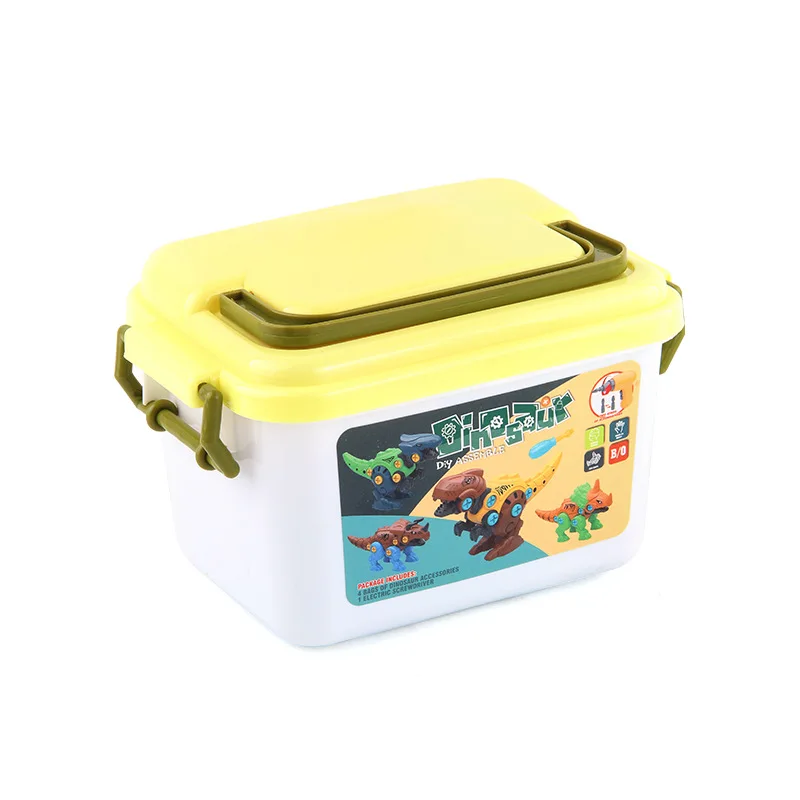 Assembled Dinosaur Disassembly Children's with Soft Projectile Ejection Screwable Dinosaur Figures Bricks Dino Toys Combination