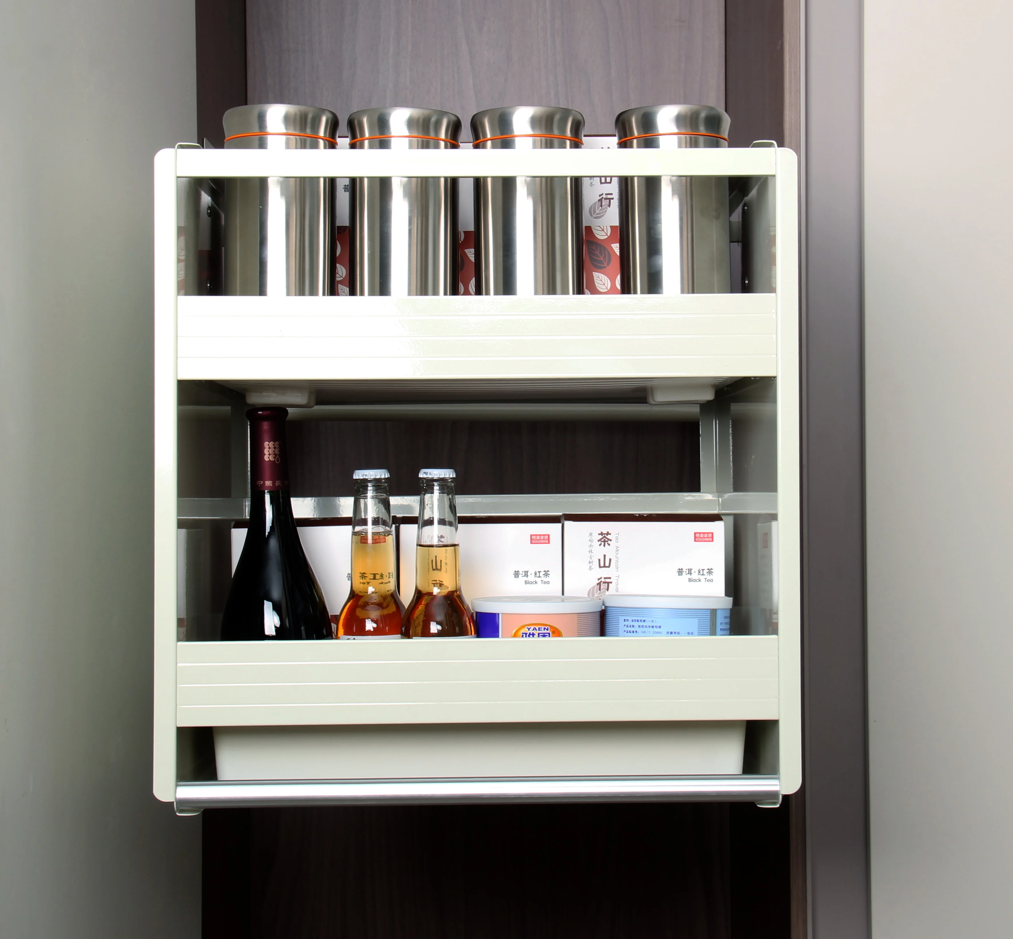 Top Quality Kitchen Pantry Lifter Pantry Pull Down Basket Shelf Tall Cabinet Elevator GSJ-600