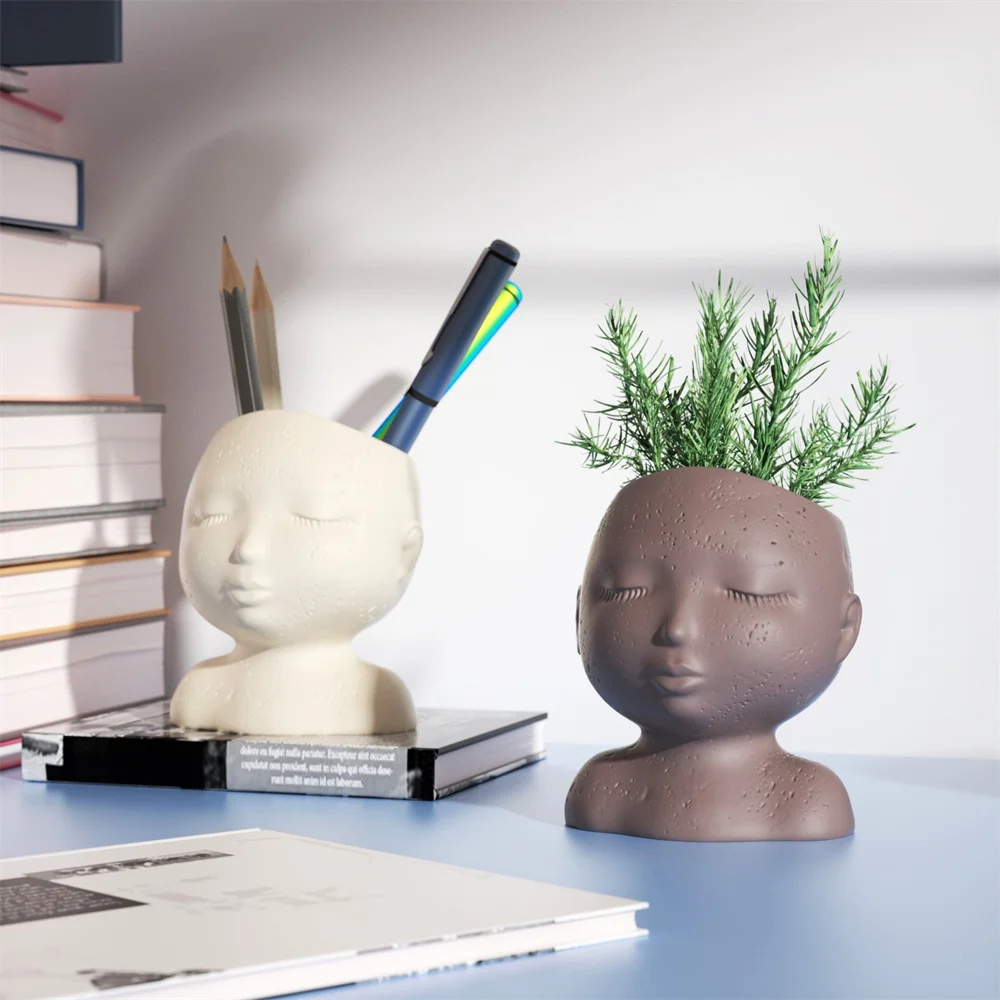 

Nicole Doll Cement Planter Silicone Mold Nordic Style Concrete Succulent Pot Mould Abstract Design Home Decor Tool