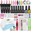 LNWPYH Nail Set Nail Gel Tools Kit 54W/36W Nail Lamp 18/12/6 Colors UV Gel Nail Polish Kit Contains Nail Drill Machine Nail Kit 4