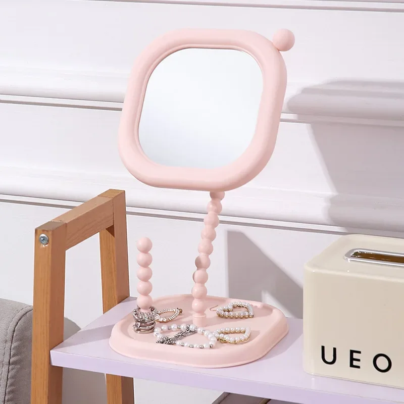Creative Shape Rotatable Plastic Makeup Mirror Multi-Functional Student Dormitory Desktop Mirror For Beauty Blending