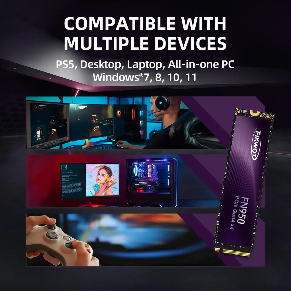 Fikwot FN950 SSD 1TB 2TB 4TB 5000MB/s PCIe4.0x4 NVMe Up to M.2