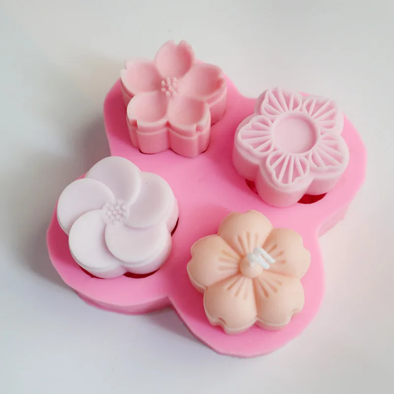 Flower Soap Silicone Mold Bath Bomb Lotion Bars Making Supplies Cherry  Blossom Cake Baking Art Craft Aromatherapy Wax Candle - AliExpress