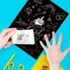 Magic Rainbow Color Scratch Art Painting Paper Card Kit Cartoon Drawing Board Coloring Books for Kids DIY Educational Toys Gifts 5