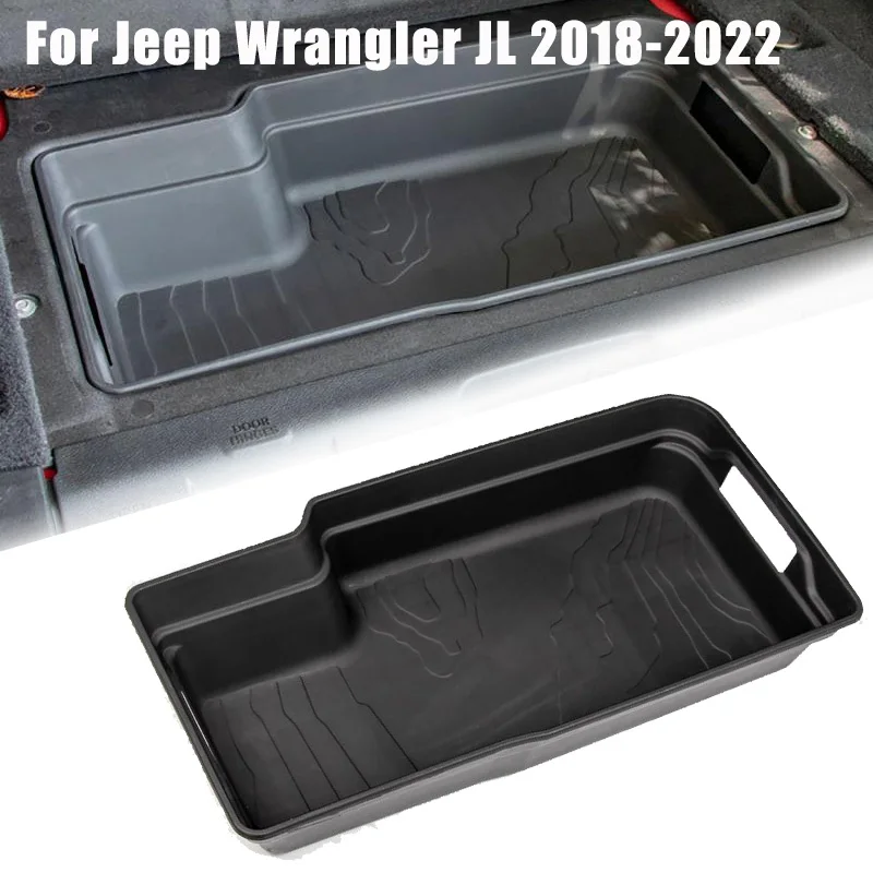 

Car Rear Trunk Storage Box Tray with Handles Cargo ABS Organizer for Jeep Wrangler JL 2018-2022