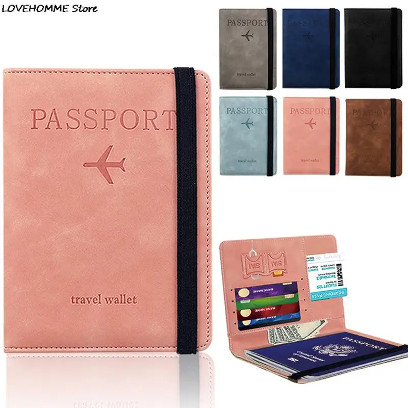PU RFID Passport Cover Credit ID Card Wallet Waterproof Document