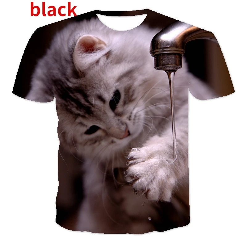 2022 Newest Cool Fashion Men's/Women's 3D T-shirt Print Cat Short Sleeve Personality Tops mens t shirts