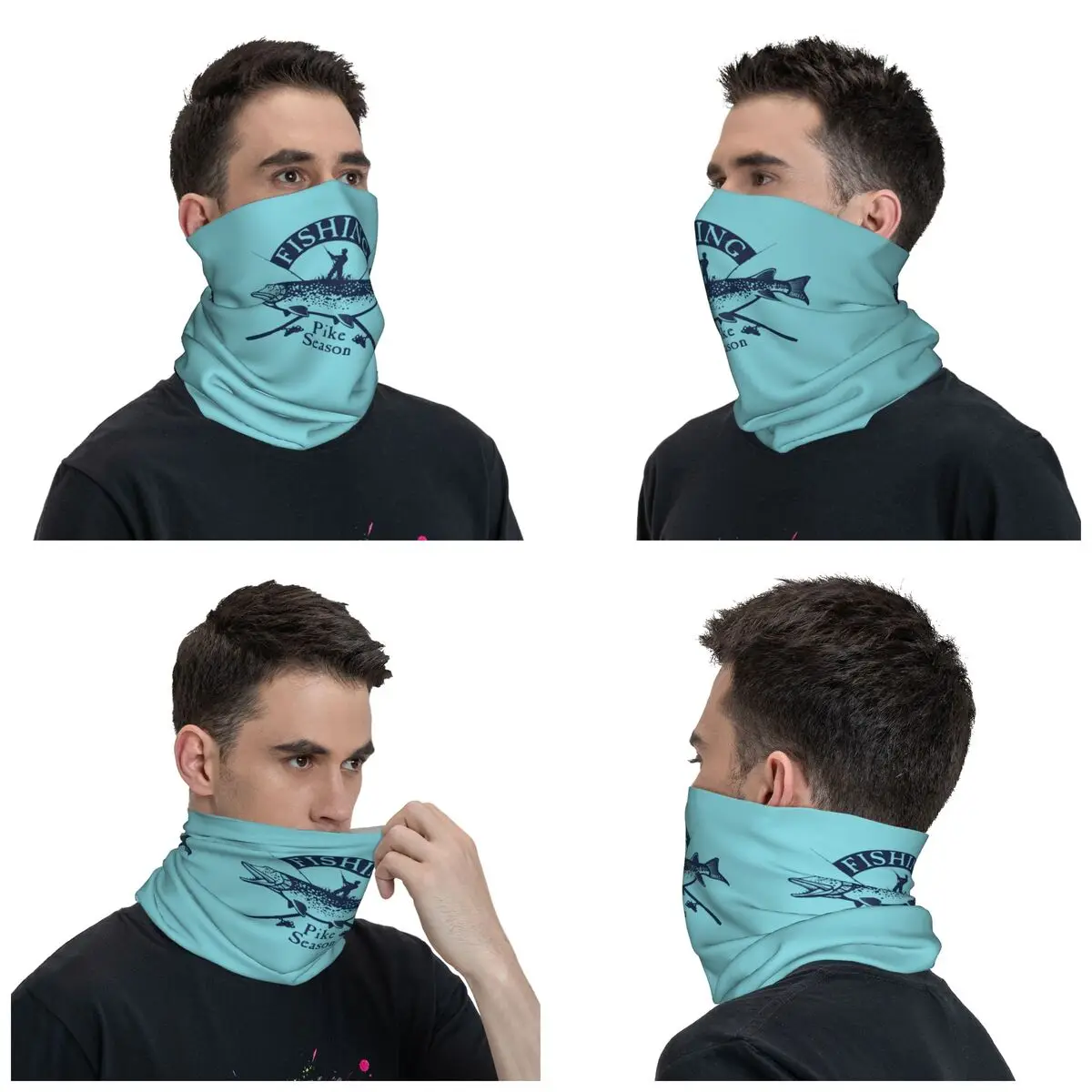 Pike Fishing Bandana Neck Gaiter For Ski Running Women Men Wrap Scarf Fisherman Balaclava Warmer Face Scarf Cover