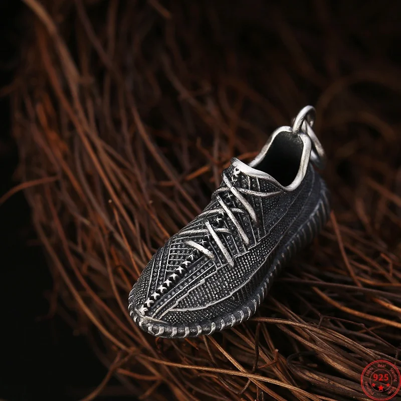 

S999 Sterling Silver Charms Pendants for Women Men New Fashion Personalized Coconut Sneakers Jewelry Free Shipping
