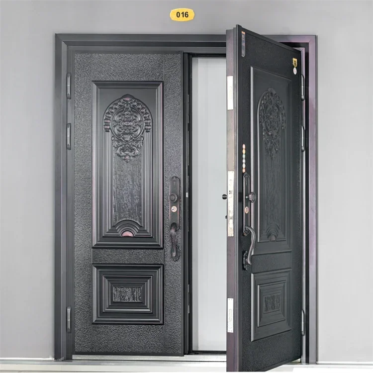 Cast Aluminum Double Door, Courtyard Entrance Door, Anti-theft, Waterproof and Rust Proof, Customizable Size 2