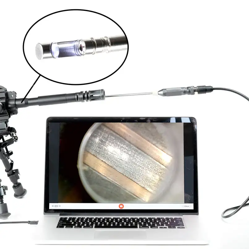 Inspection Camera Mini Endoscope Camera Rifle Borescope Camera Teslong NTG100H 5mm Lens Rigid Rifle Borescope 26-Inch-Long Rod Visual Barrel Inspection Tool with 8 Mirrors
