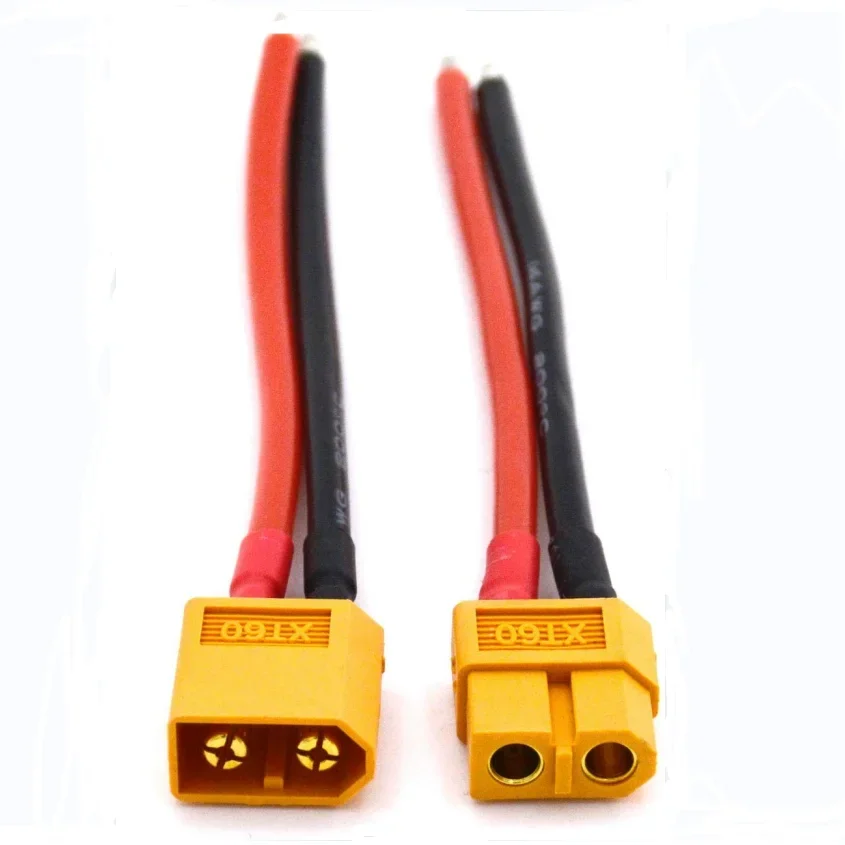 XT60커넥터 남성 및 여성 플러그(10cm14AWG 실리콘 케이블 포함) 원격 제어 항공기 쿼드콥터용 배터리 ESC FPV 드론
