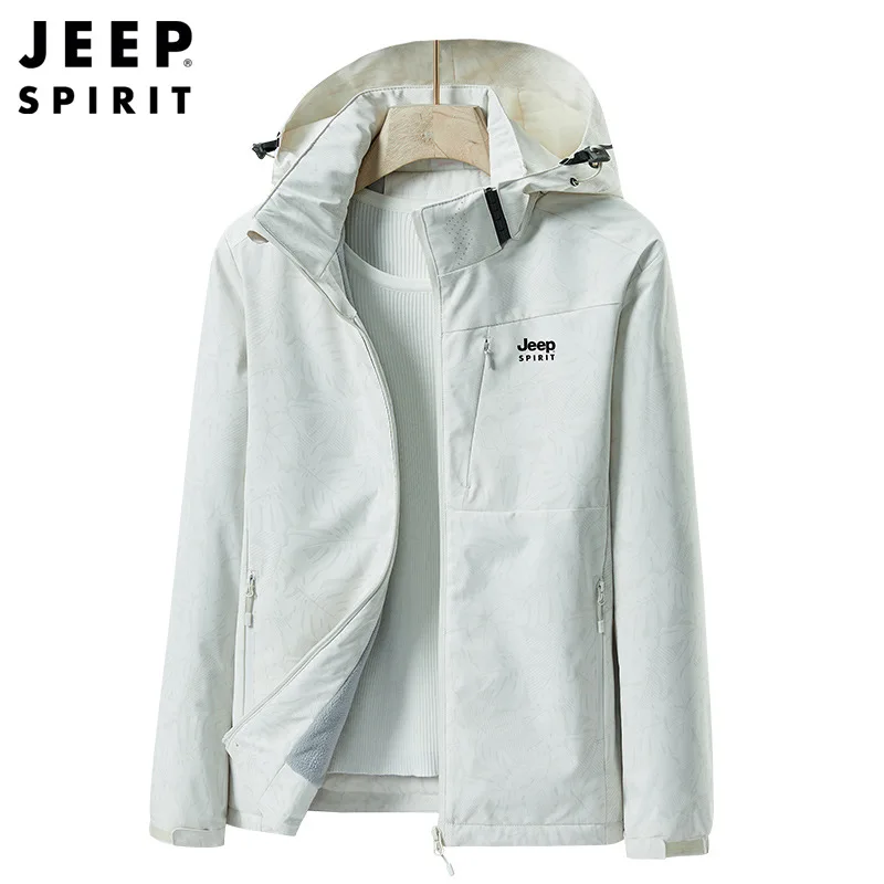 【JEEP】 Fleece Hood Anorak 2COLOR★安全発送★男女兼用 JEEP SPIRIT autumn winter windproof hoodie jacket youth men