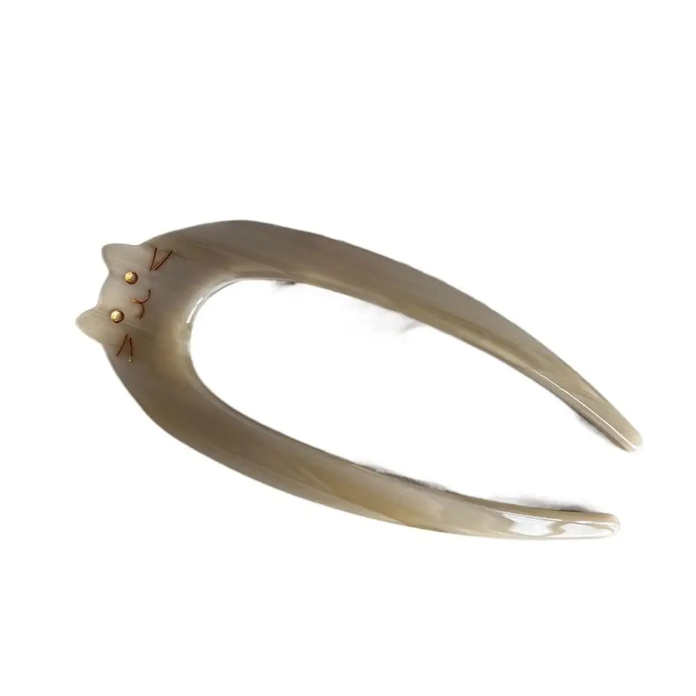Vintage Trendy Disk Hair Korean Style For Women Acetic Acid Headwear U Shaped Hairpin Hair Accessories Cat Hair Stick Hair Fork