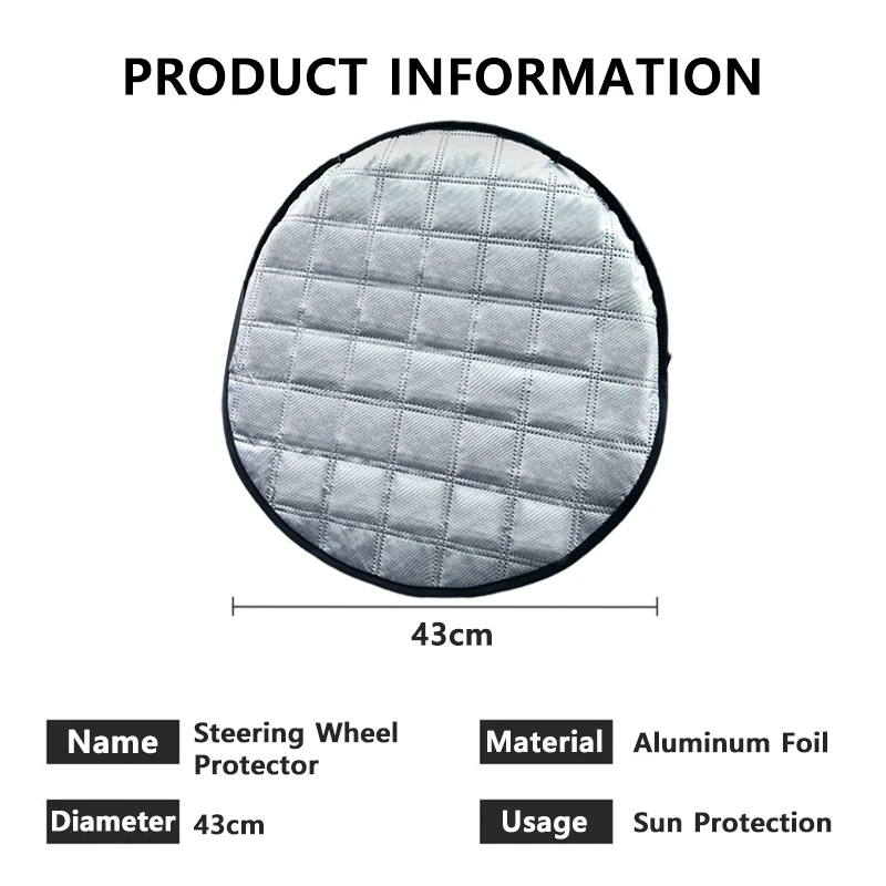 Copertura parasole per volante per auto Copertura protettiva solare per sterzo con blocco UV Protezione parasole universale da 42 cm Previene l'invecchiamento - immagine 6