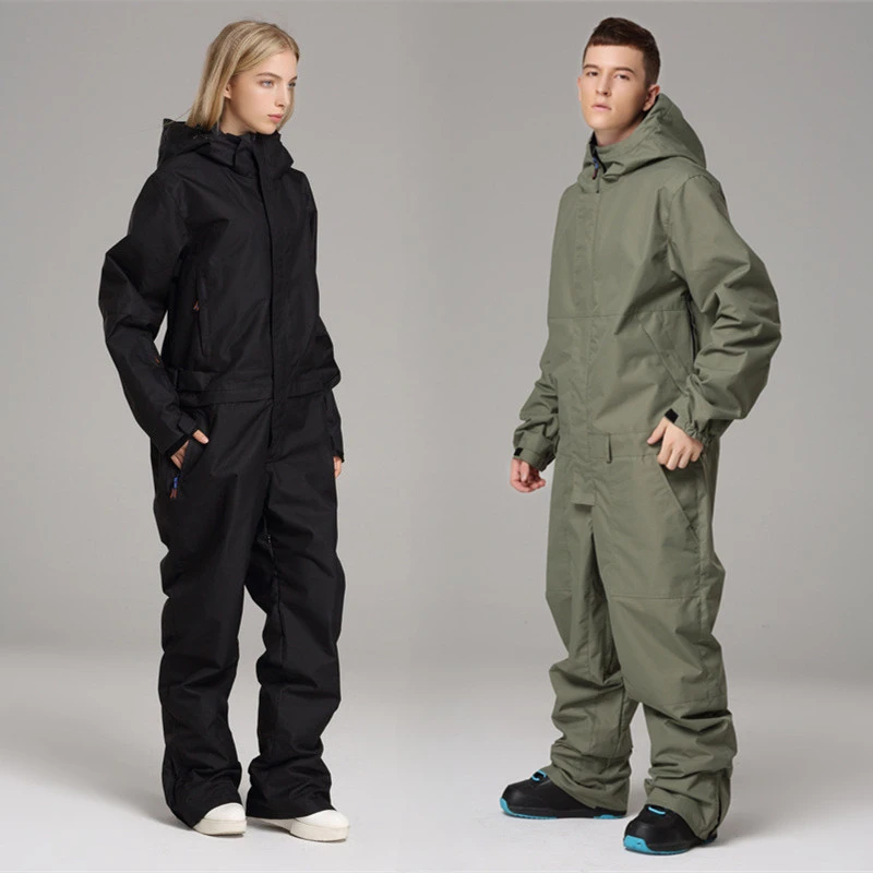 Women Men's New Ski Suit Loose Outdoor Snowboarding Jacket Windproof Waterproof One-Piece Skiing Set Thermal Jumpsuit