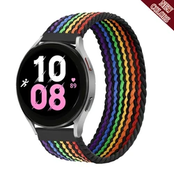 Braided Solo Loop Bracelet Watch Strap, 20mm 22mm Adjustable Band for L (Pride Edition Black)
