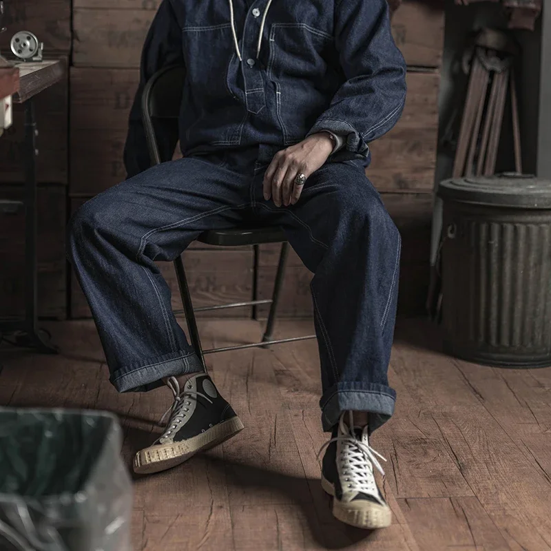 Rugged Bronson 1935 Army CCC Fatigue Dungarees M-35 Denim Pants Vintage Mens Workwear 4