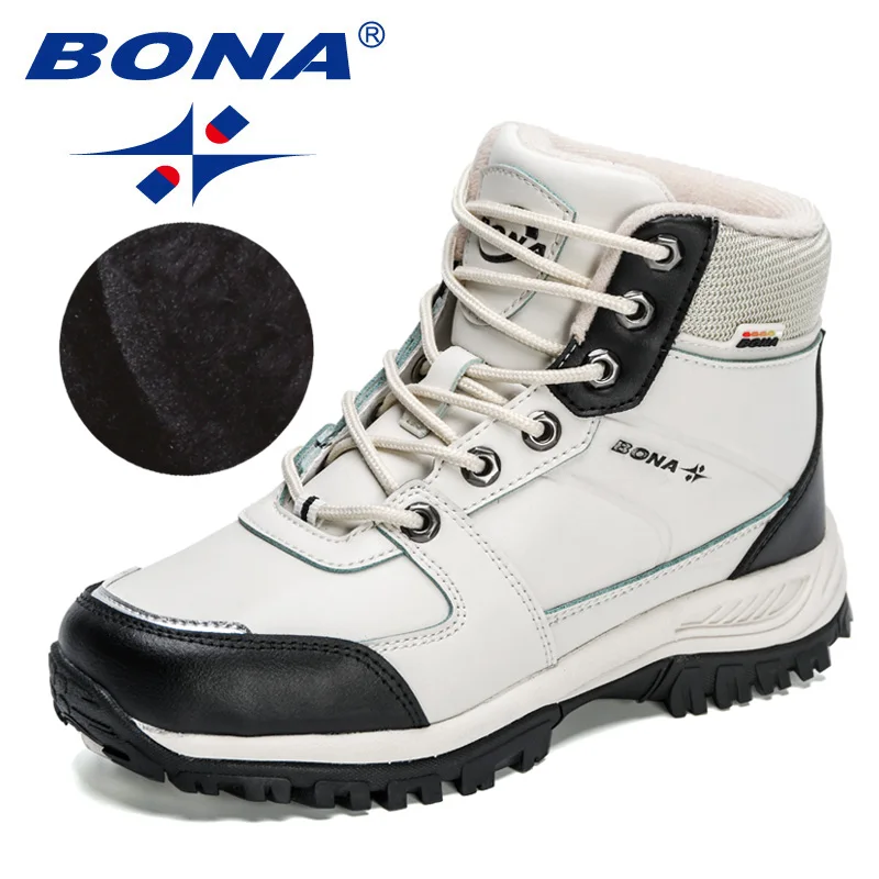 BONA 2023 nuovi designer stivali da neve invernali di marca da donna Sneakers in pelle nabuk stivali di peluche Super caldi stivali da trekking da donna all'aperto