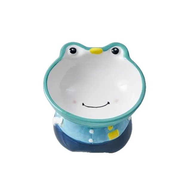 Ceramic Pet Bowl Cat Cartoon Cute High Footed Slanted Mouth Feeders Neck Protection Water Bowl Ceramic Pet Bowl Cat Cartoon Cute High Footed Slanted Mouth Feeders Neck Protection Water Bowl