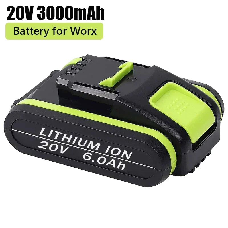 

2023 NEW Power Tools Rechargeable Replacement Battery 20V 6000mAh Lithium for Worx WA3551 WA3553 WX390 WX176 WX178 WX386 WX678