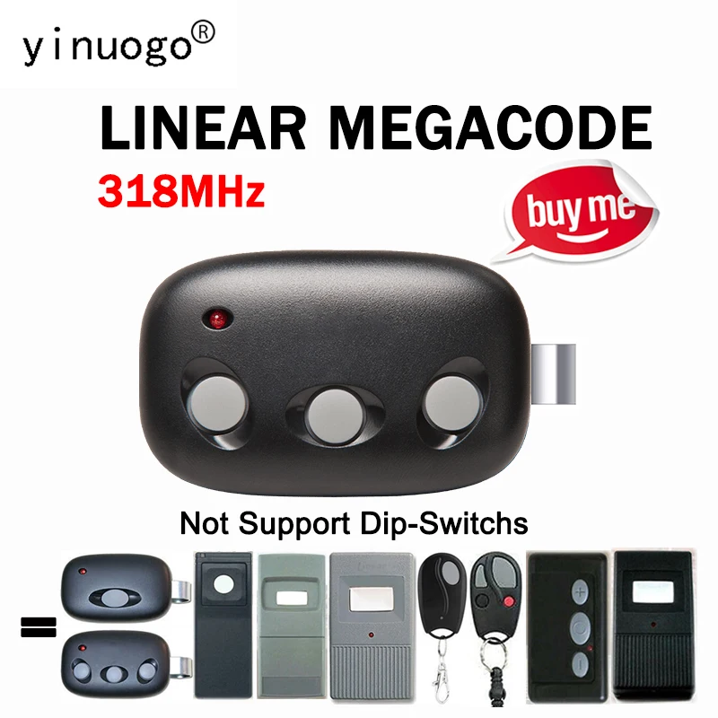 

LINEAR MEGACODE MCT-3 DNT00089 Пульт дистанционного управления 318 МГц для LINEAR MEGACODE ACT-31B MCT-11 MCT-1 ACT-34B Устройство открывания гаражных ворот