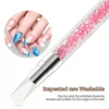 5pcs Set Dual-Ended Silicone Head Carving Dotting Pen Nail Art Silicone Sculpture Pen Brushes Rhinestone Crystal Handle Tool 4