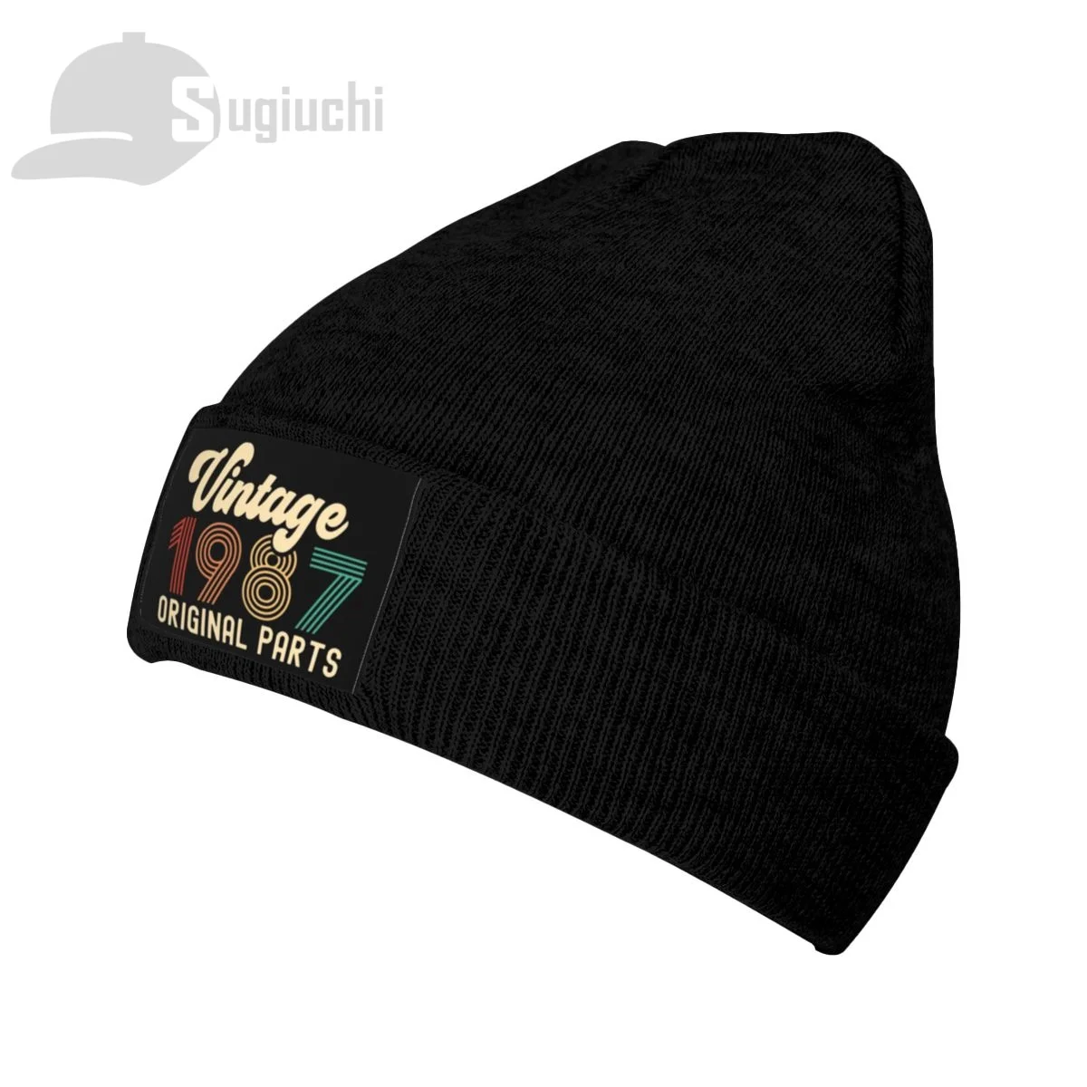 

Vintage 1987 Original parts Birthday Top Print Men Women Unisex Knitted Hat Winter Autumn Beanie Cap Warm Bonnet