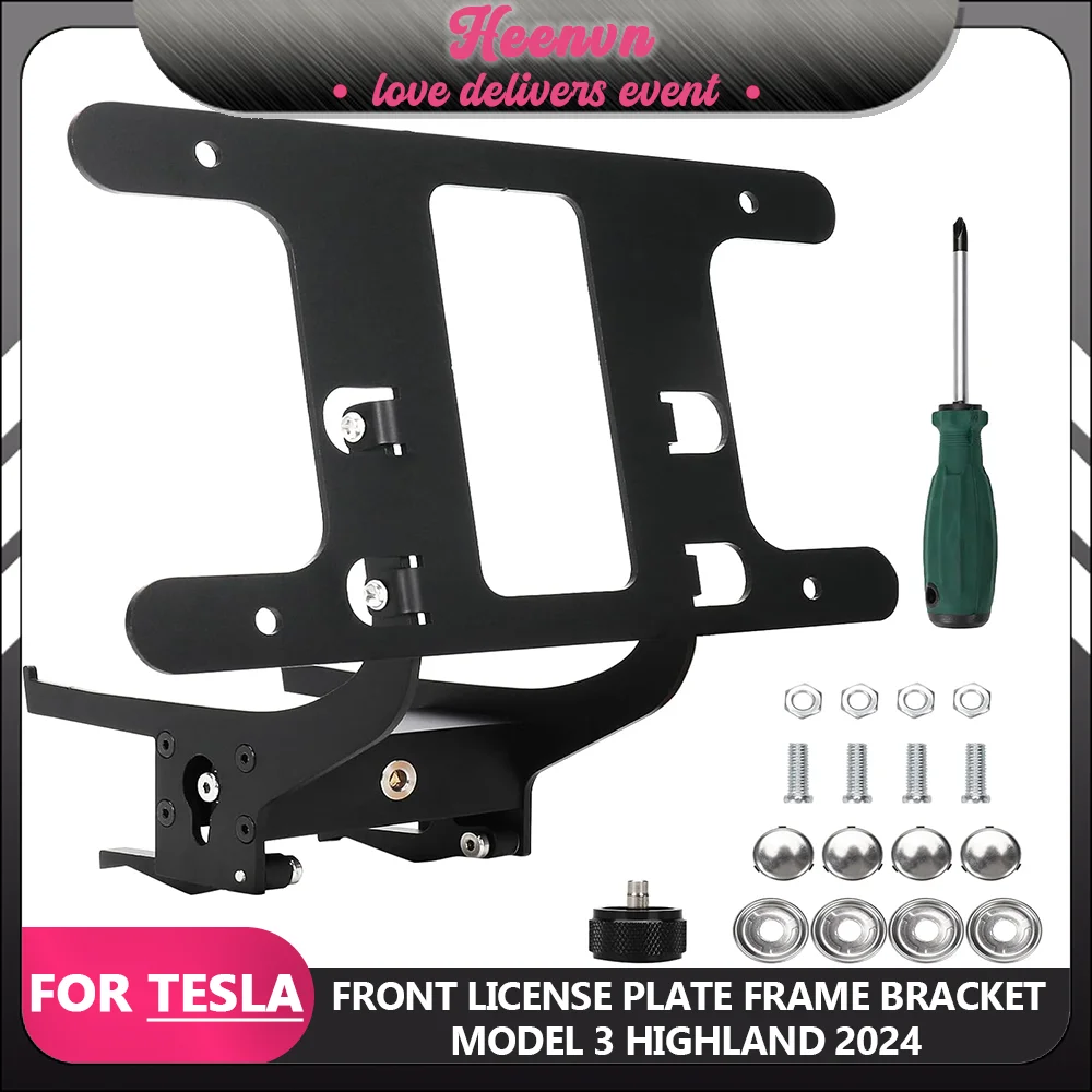 For Tesla Model 3 Highland Front License Plate Bracket Holder Mounting Kit with Anti-Theft Frame Model 3 Accessories