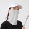 Summer UV Protection Ice Silk Mask Sun Proof Bib Solid Color Sunscreen Face Scarf Mesh Breathable Face Scarves Neck Wrap Cover 5